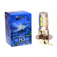 Светодиодная автомобильная лампа DLED H3 - 10 SMD 5630 (Линза) (2шт.)