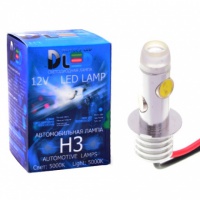 Светодиодная автомобильная лампа DLED H3 - 6W (с линзой) (2шт.)